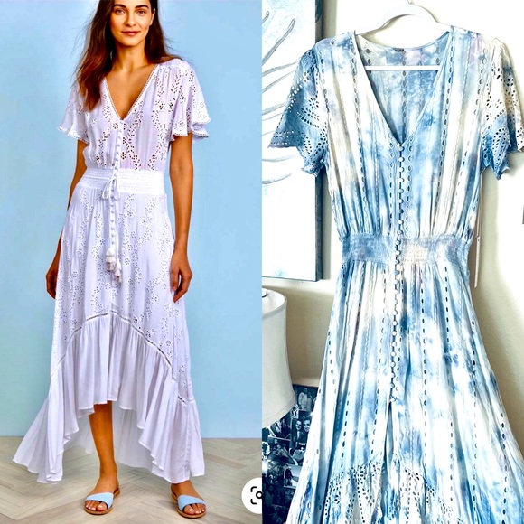 Young Fabulous & Broke Dresses & Skirts - NWT Young Fabulous & Broke Costa Pastel Ombré Tie Dye Eyelet High-Low Dress